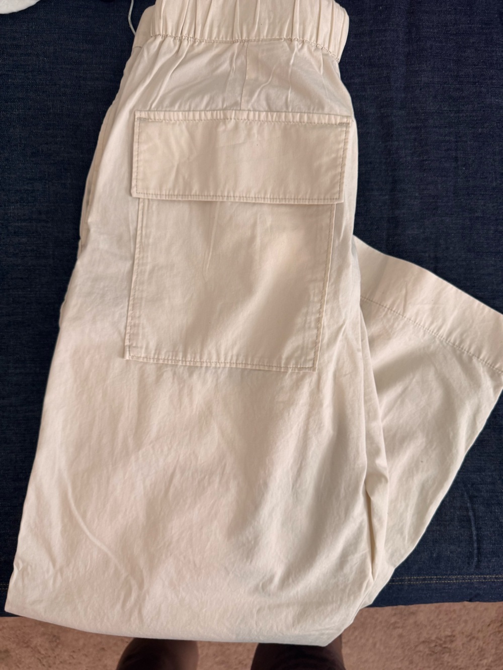 Womens Cream Cargo Pants